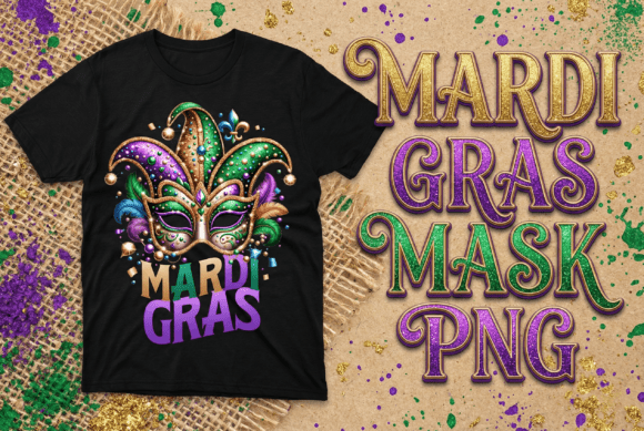 Download Mardi Gras Mask PNG with Glitter - Premium Resources